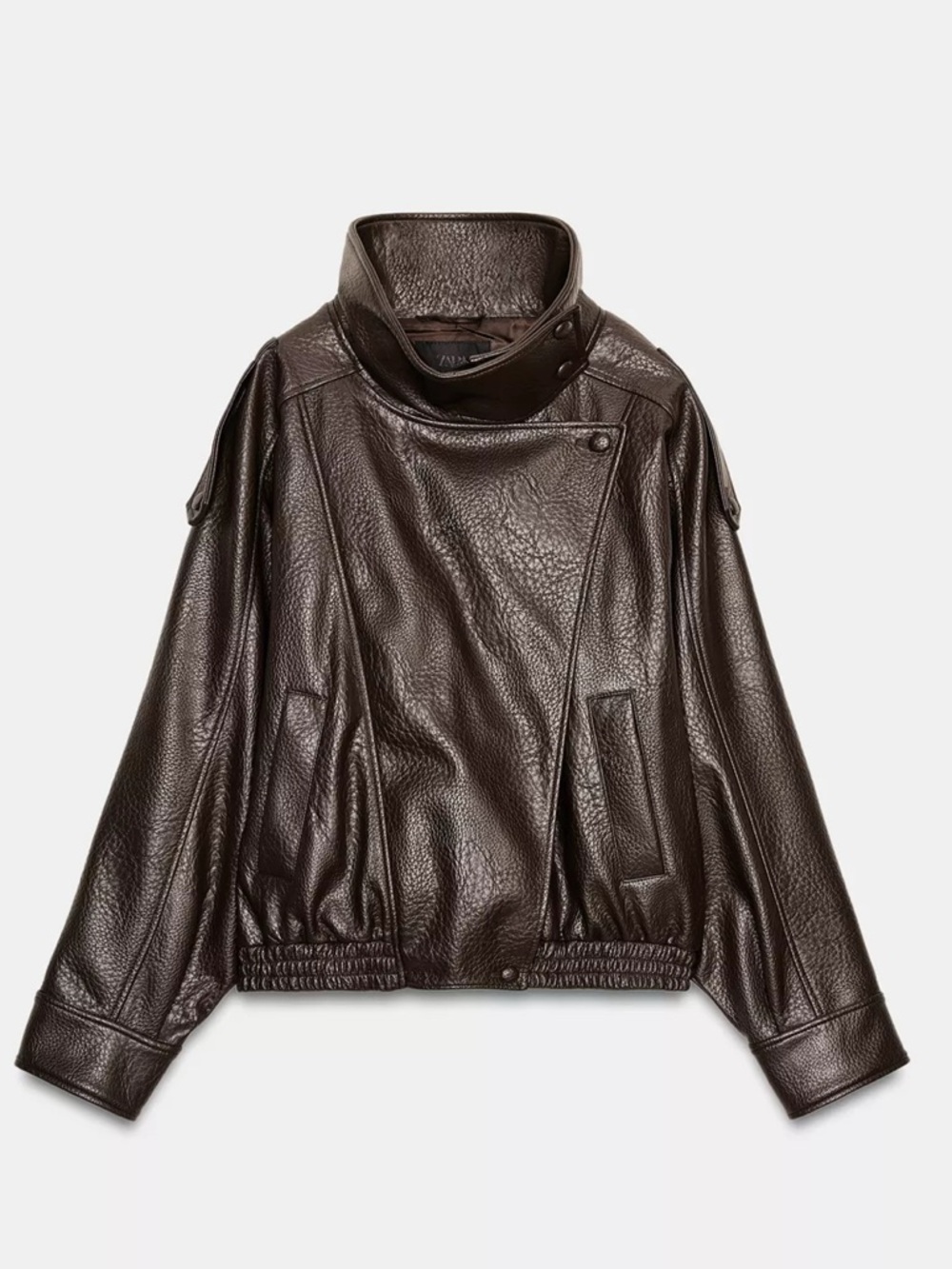 Zara faux brown leather jacket S NWOT